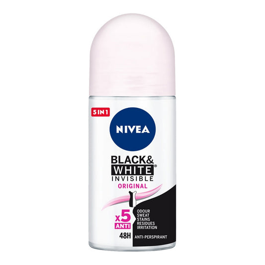 Roll-On Deodorant Black & White Invisible Original Nivea (50 ml)
