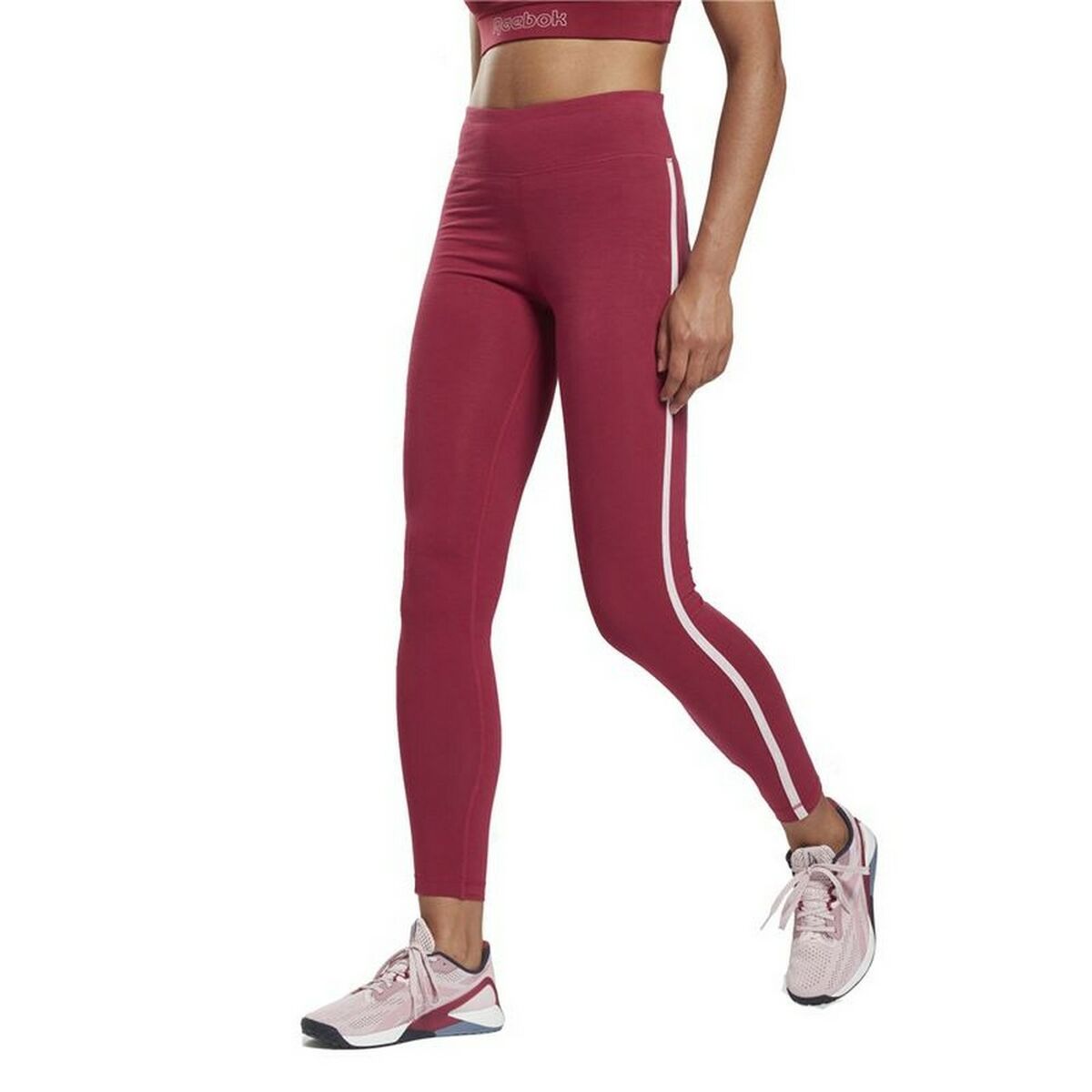Sports Leggings Reebok Pping Cotton W Dark Red
