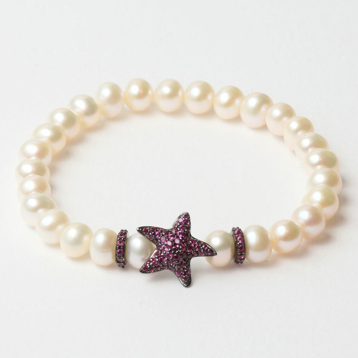 Ladies'Bracelet Lancaster JLA-BR-STAR-5-WH Purple White Sterling silver 16 mm
