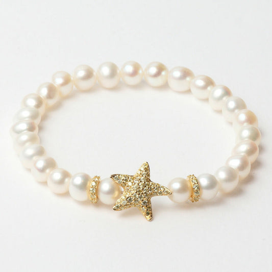 Ladies'Bracelet Lancaster JLA-BR-STAR-6-WH Golden White Sterling silver 16 mm