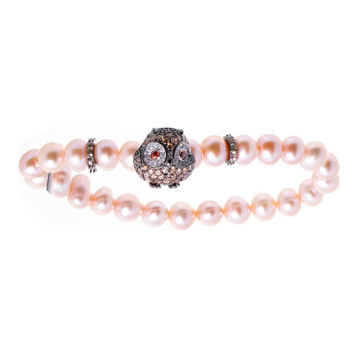 Ladies'Bracelet Lancaster JLA-BR-OWL-4-PE Brown Orange Zircons Sterling silver 16 mm