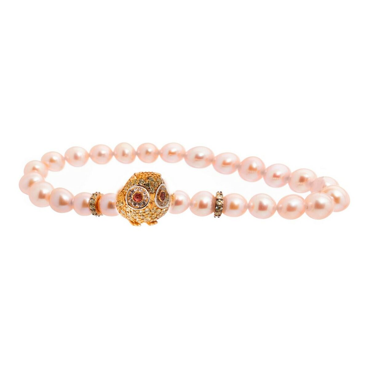 Ladies'Bracelet Lancaster JLA-BR-OWL-6-PE Golden Orange Zircons Sterling silver 16 mm