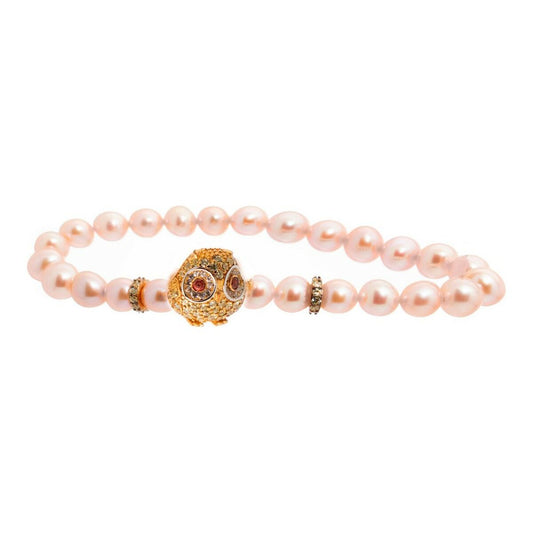 Ladies'Bracelet Lancaster JLA-BR-OWL-6-PE Golden Orange Zircons Sterling silver 16 mm