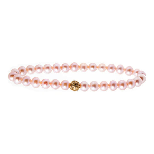 Ladies'Bracelet Lancaster JLA-BR-SB-6-PU Pink Golden Zircons Sterling silver 16 mm