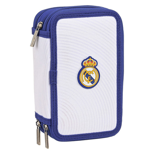 Triple Pencil Case Real Madrid C.F. Blue White (36 Pieces)