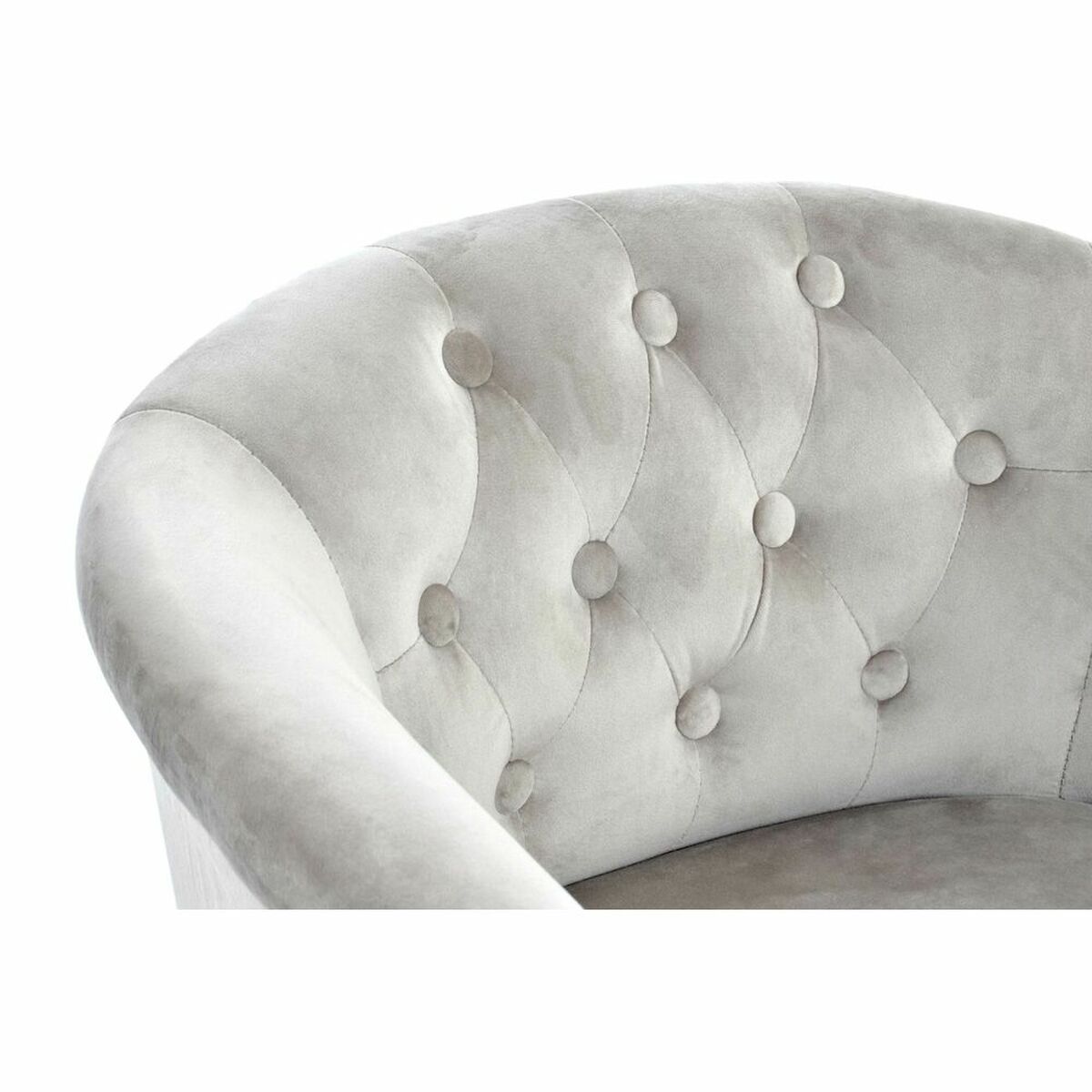 Armchair DKD Home Decor Polyester Rubber wood Light grey (62 x 58 x 69 cm)