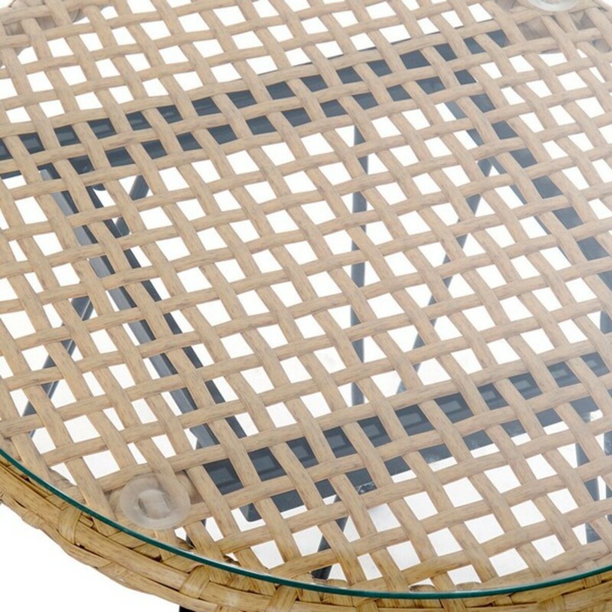 Table set with 2 chairs DKD Home Decor Metal Rattan (3 pcs)