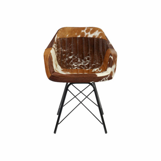 Dining Chair DKD Home Decor Brown Leather Metal (61 x 53 x 81.5 cm)