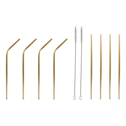 Reusable Drinking Straw DKD Home Decor Stainless steel (10 pcs)