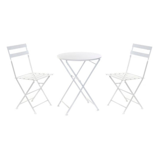 Table set with 2 chairs DKD Home Decor White Metal (3 pcs)