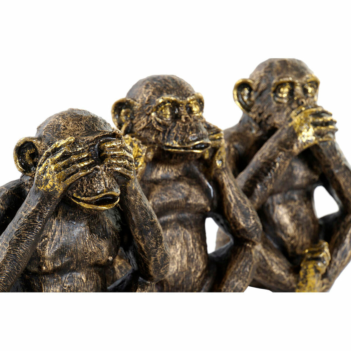 Decorative Figure DKD Home Decor Monkey Resin Colonial (3 pcs)
