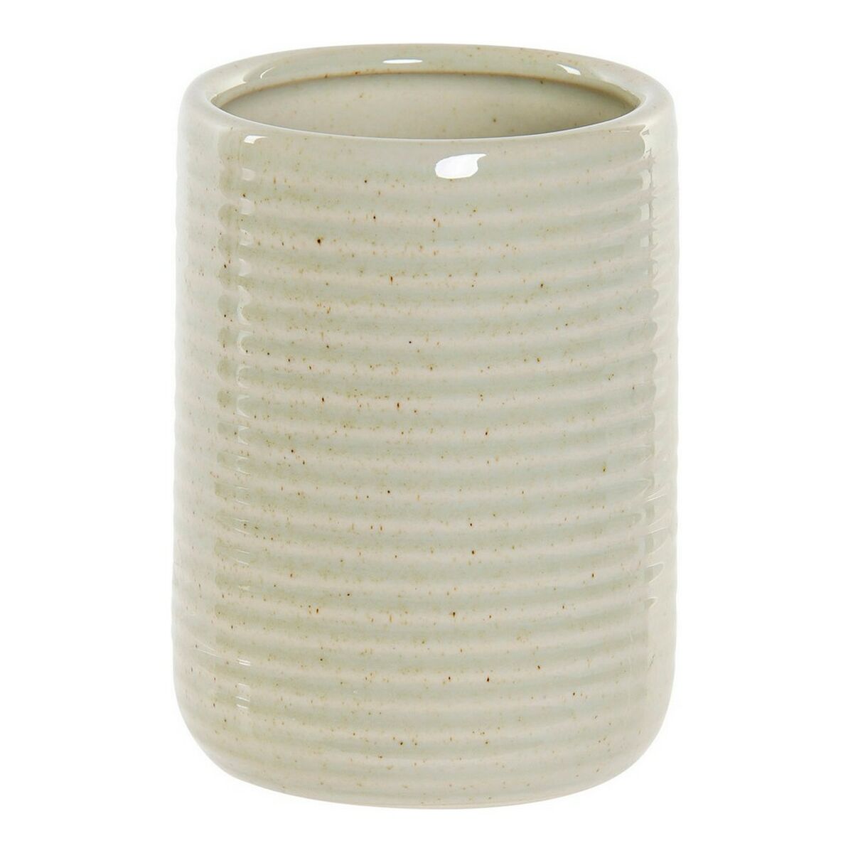 Toothbrush Holder DKD Home Decor Green Stoneware (7.5 x 7.5 x 10.5 cm)