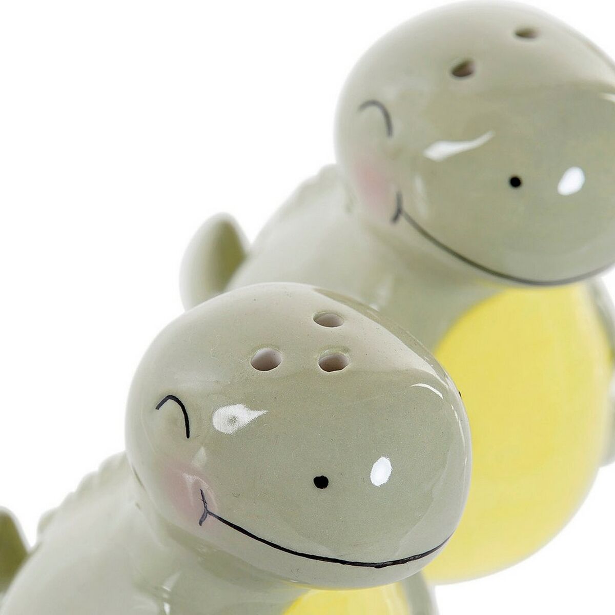 Salt Shaker with Lid DKD Home Decor Dinosaur Green Dolomite (6.6 x 7 x 7.7 cm) (2 pcs)