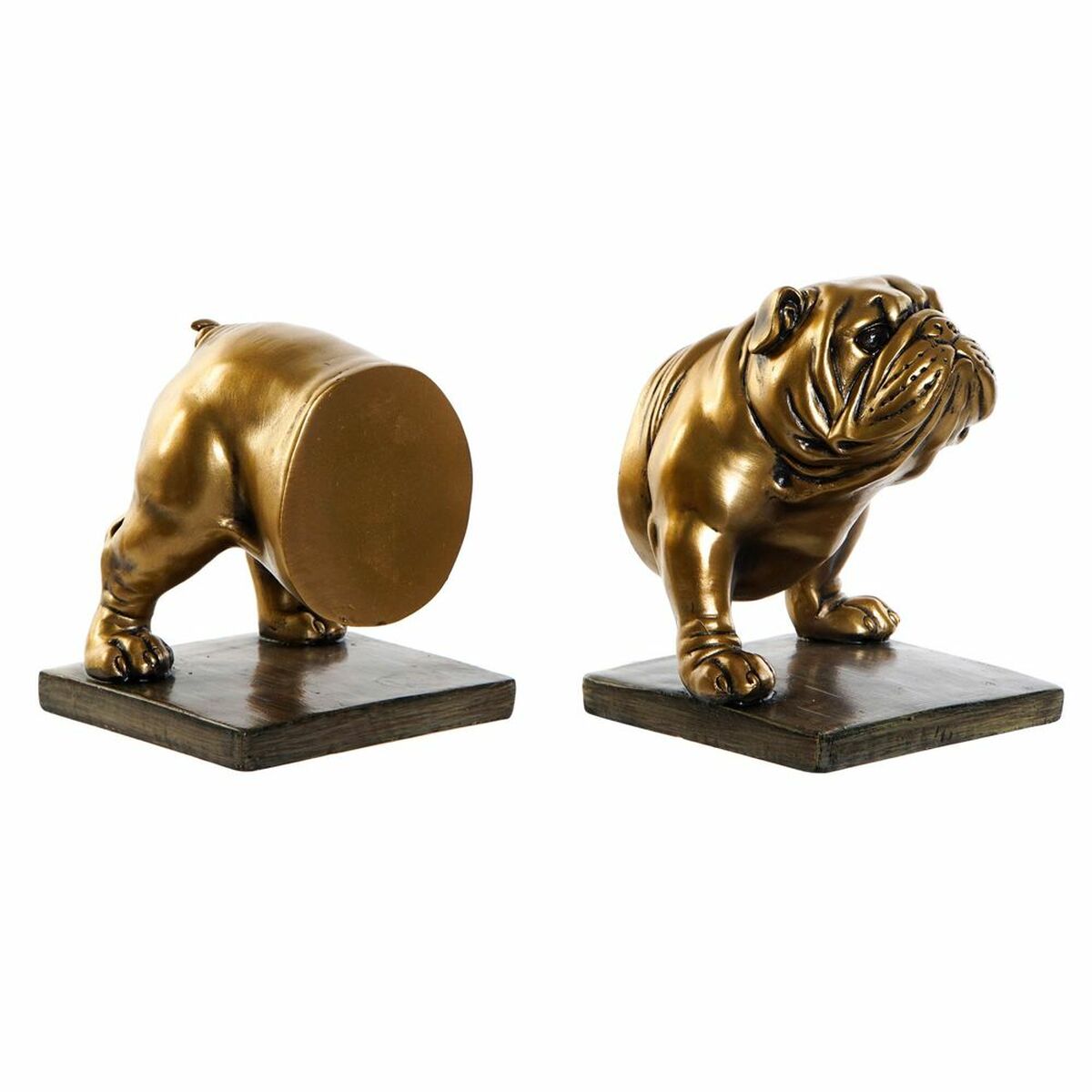 Bookend DKD Home Decor Bulldog Resin Dog (11 x 12 x 14 cm) (11 x 12 x 15 cm) (11 cm) (2 pcs)