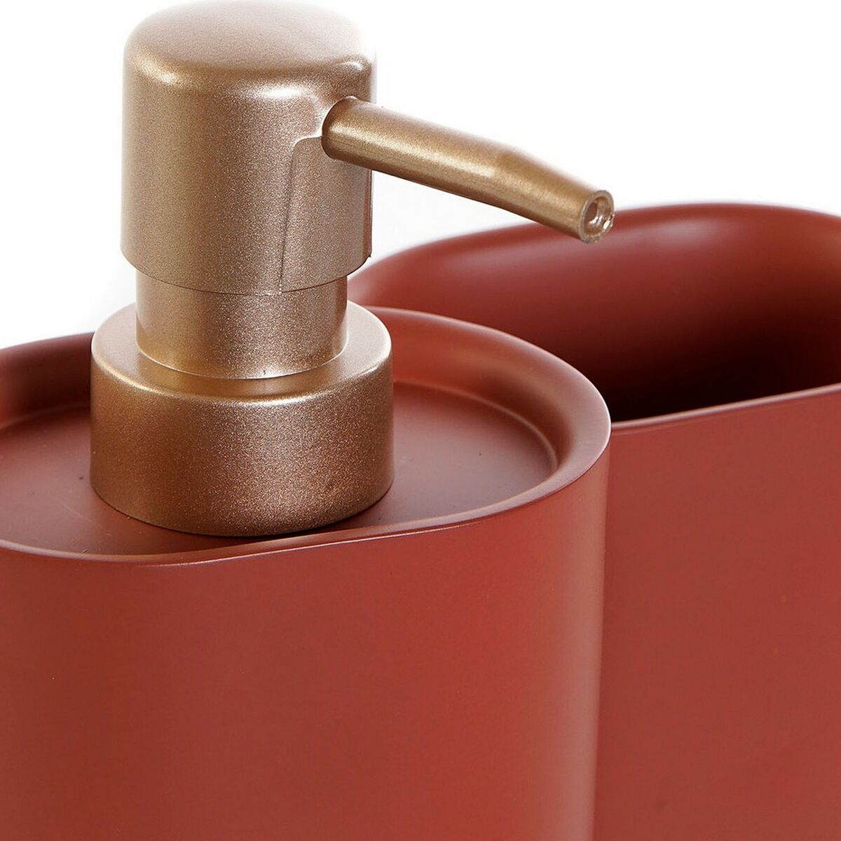 Bath Set DKD Home Decor PVC Resin Modern Golden Terracotta (2 pcs) (8.5 x 6 x 18 cm) (8,5 x 6 x 11,5 cm)