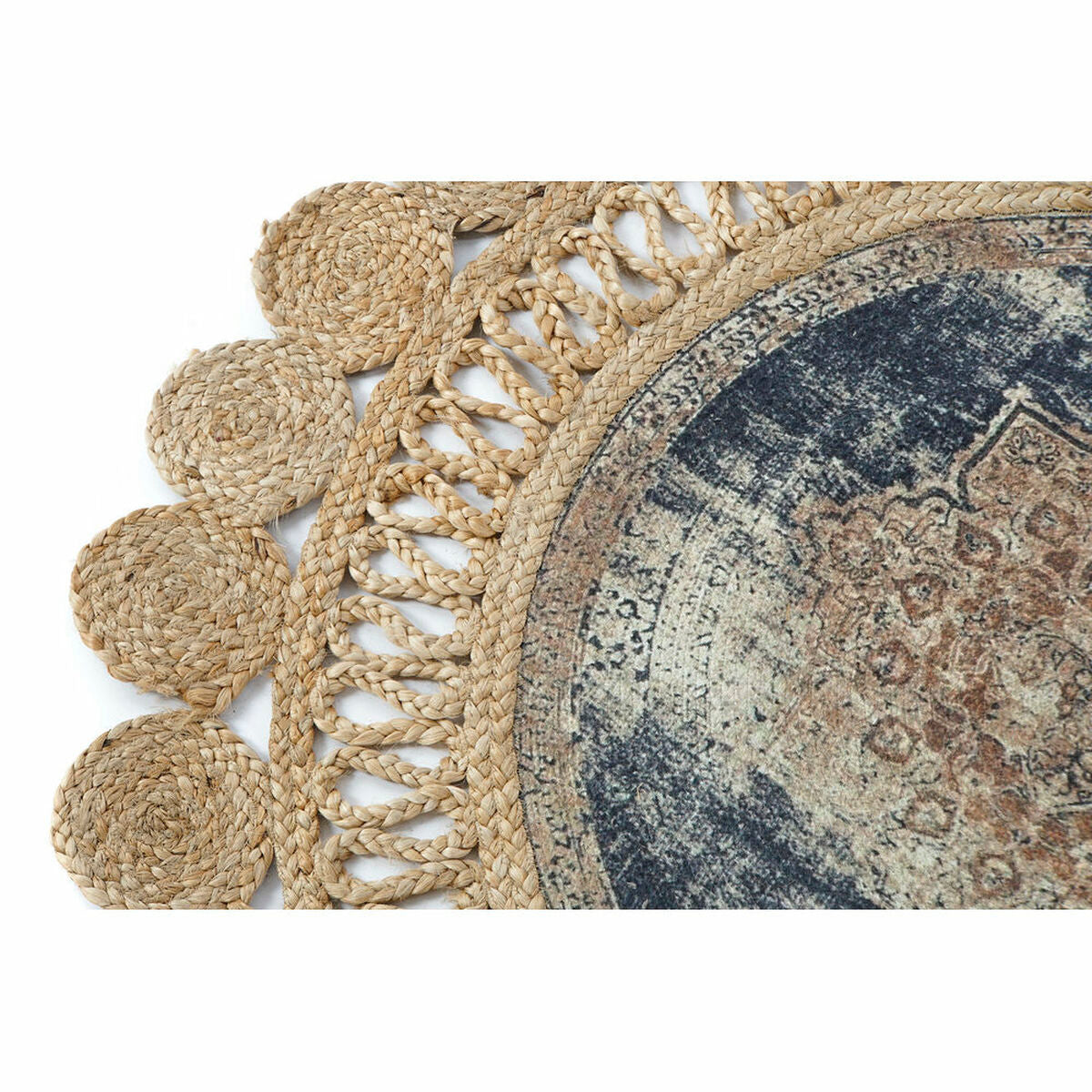 Carpet DKD Home Decor Jute Chenille Arab (120 x 120 x 0.5 cm)