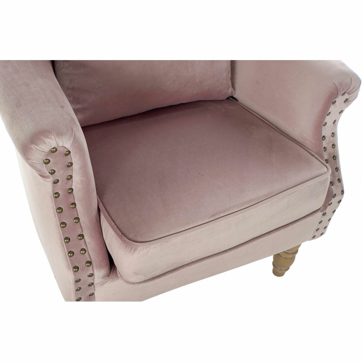 Armchair DKD Home Decor Pink Rubber wood (73 x 70 x 87 cm)