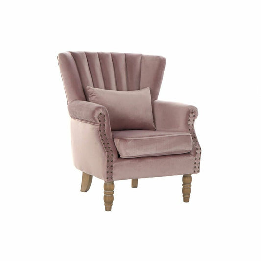 Armchair DKD Home Decor Pink Rubber wood (73 x 70 x 87 cm)
