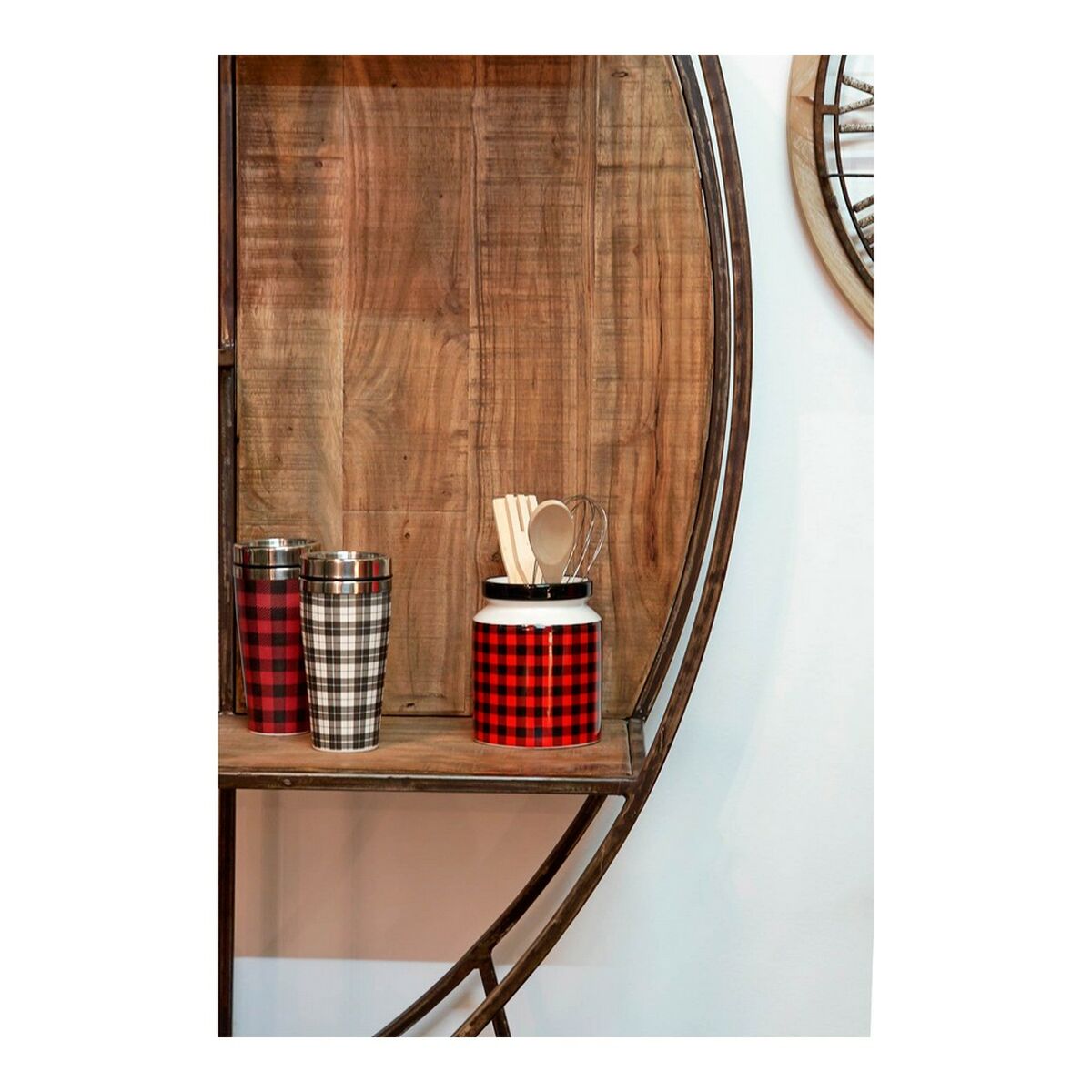 Pot for Kitchen Utensils DKD Home Decor Frames Black Stainless steel Pinewood Dolomite (11,5 x 11,5 x 26 cm)
