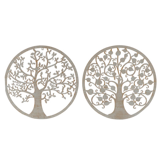 Wall Decoration DKD Home Decor Tree Metal (2 pcs) (60 x 1 x 60 cm)
