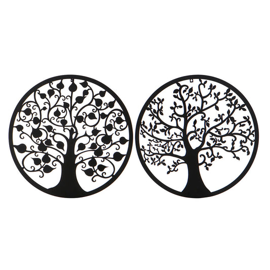 Wall Decoration DKD Home Decor Tree Metal (2 pcs) (60 x 1 x 60 cm)