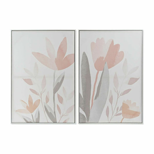Painting DKD Home Decor Flowers (62,2 x 3,5 x 90 cm) (2 Units)