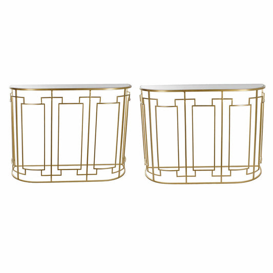 Console DKD Home Decor Metal Crystal Golden (2 pcs) (107 x 36 x 78.5 cm)