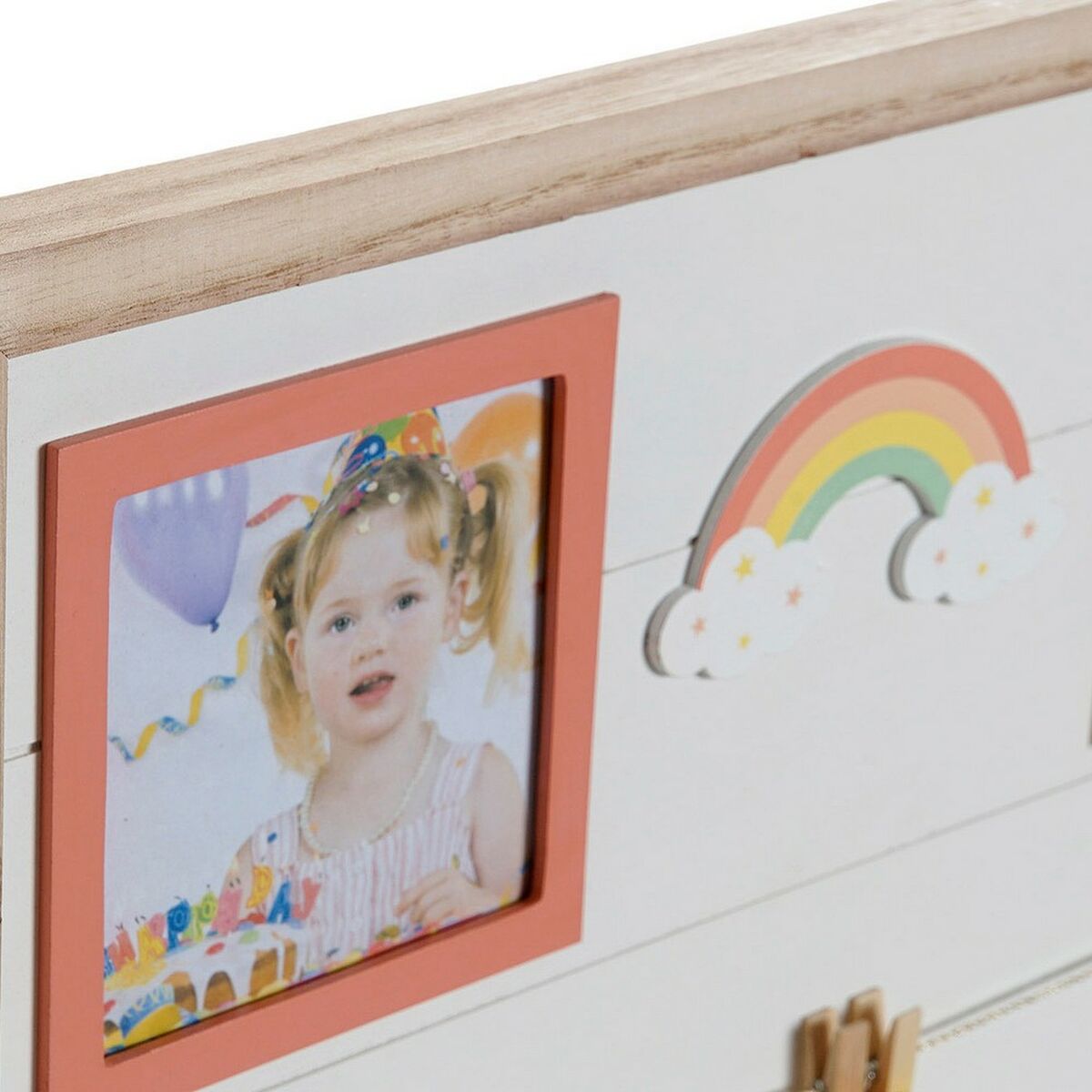 Photo Frame with Clamps DKD Home Decor MDF Wood Rainbow (2 pcs) (42 x 2 x 32 cm)