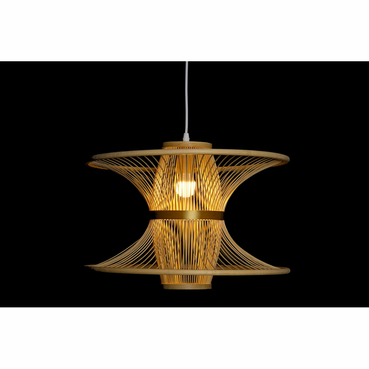 Ceiling Light DKD Home Decor Bamboo Golden Light brown (46 x 46 x 34 cm)