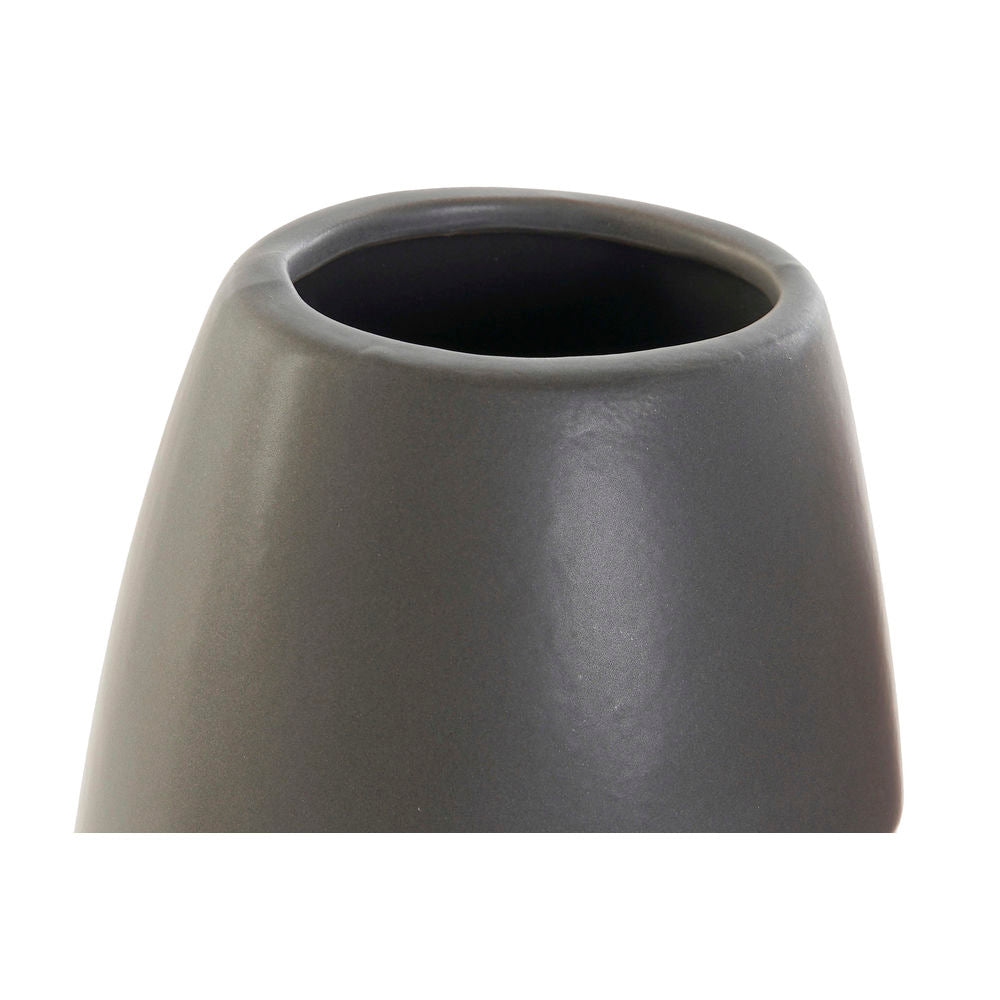 Vase DKD Home Decor Ceramic Pink Dark grey Modern (9.5 x 9.5 x 28 cm) (2 pcs)