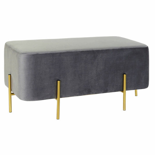 Bench DKD Home Decor Grey Golden Metal Polyester Velvet (91 x 46,5 x 42 cm)