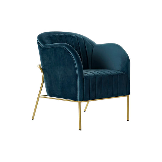 Armchair DKD Home Decor Blue Polyester Metal Golden (70 x 75 x 85 cm)