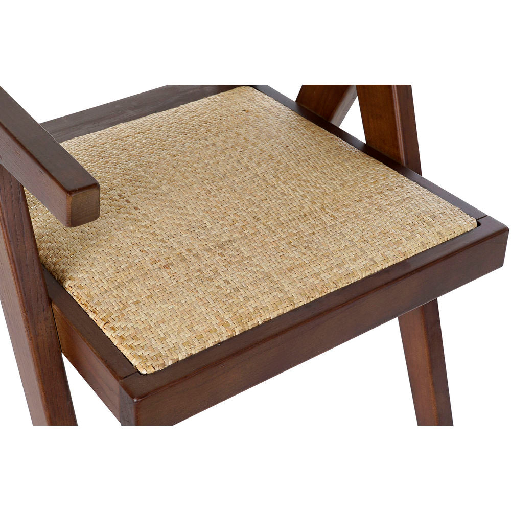 Chair with Armrests DKD Home Decor Rattan Elm wood (56.5 x 60 x 86 cm)