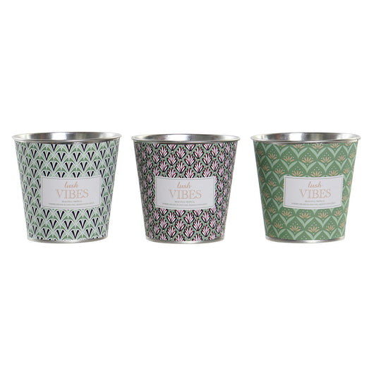 Candle Set DKD Home Decor Lush Vibes (3 pcs) (8 x 8 x 7,5 cm)