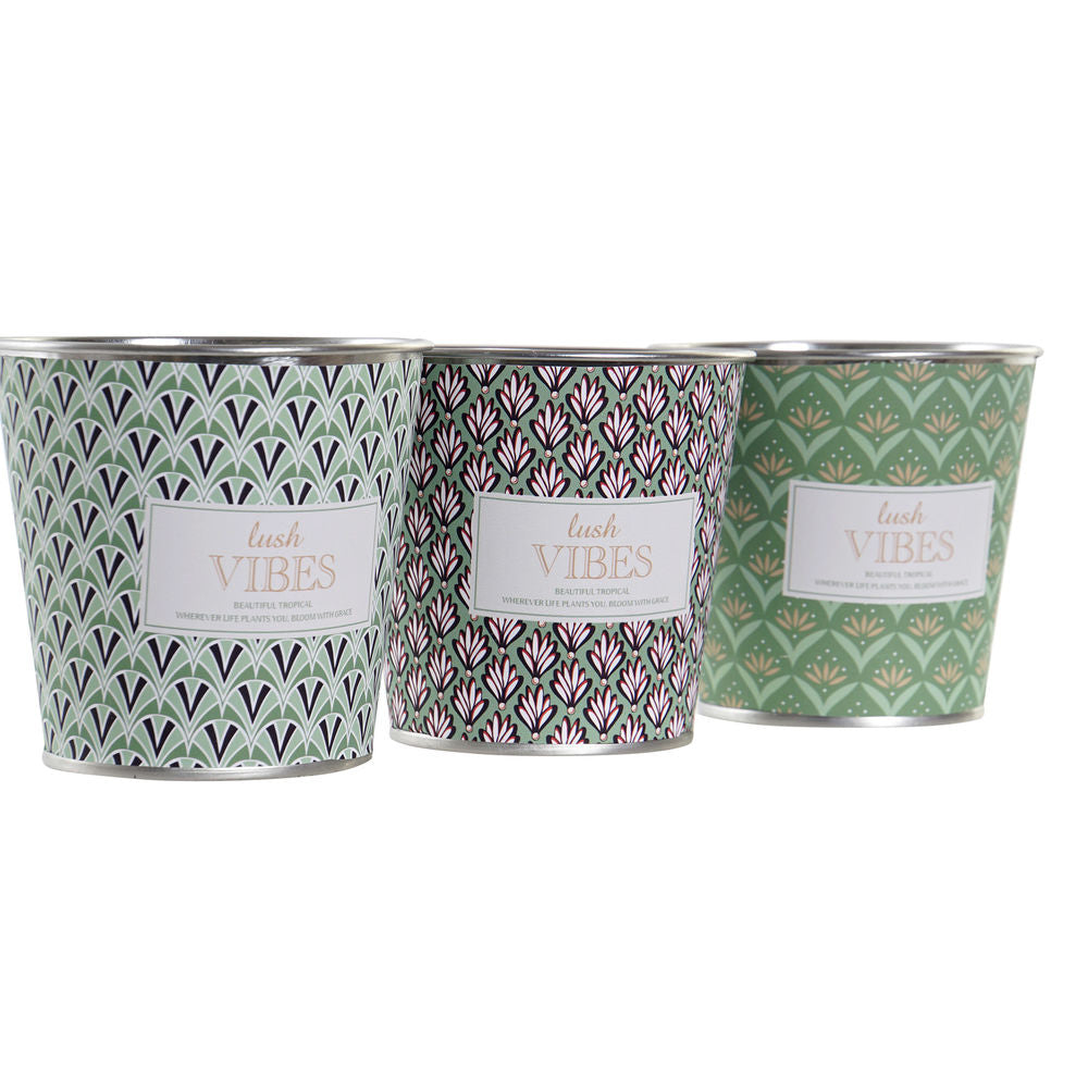 Candle Set DKD Home Decor Lush Vibes (3 pcs) (8 x 8 x 7,5 cm)