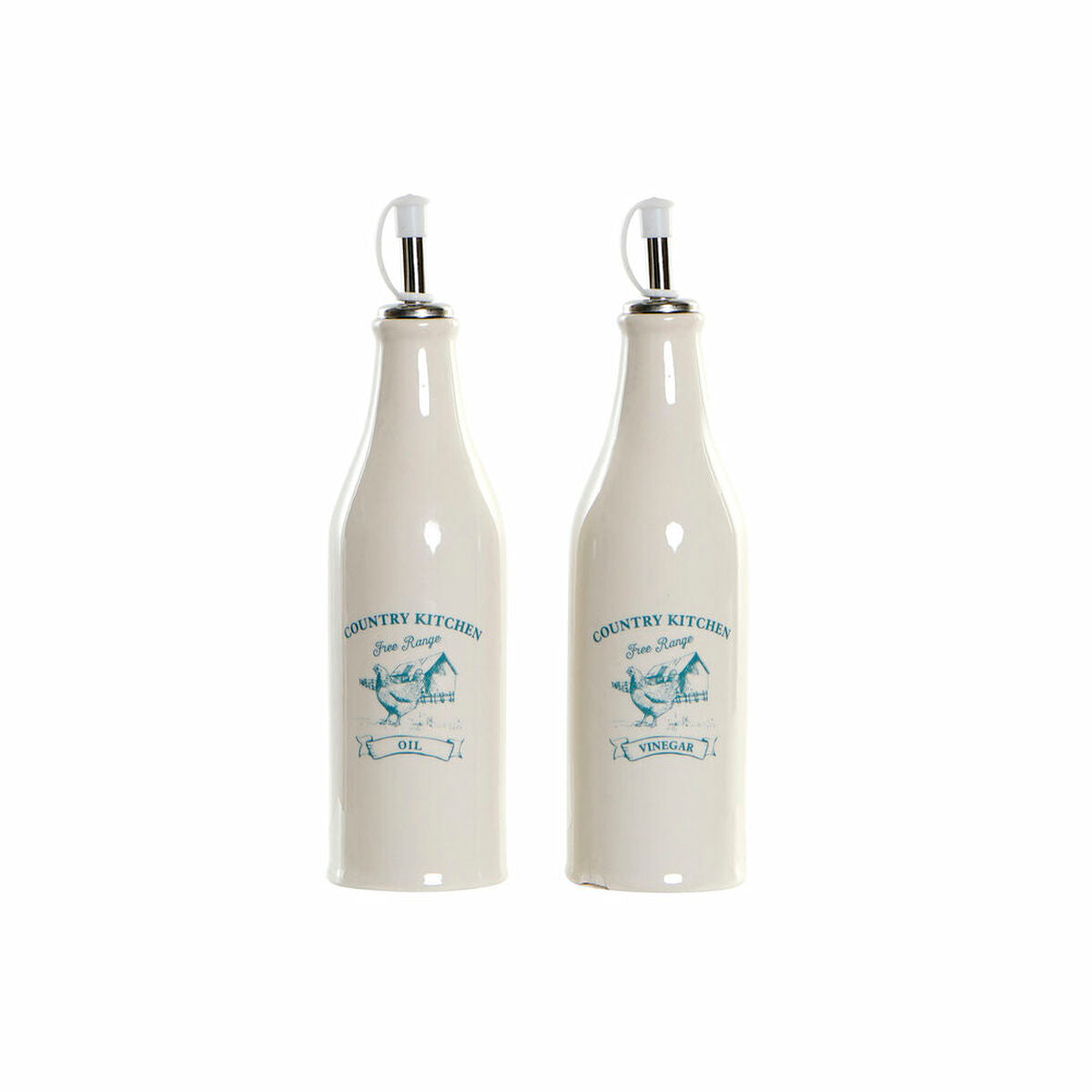 Oil and Vinegar Set DKD Home Decor 250 ml White Green Dolomite (6,1 x 6,1 x 23 cm)
