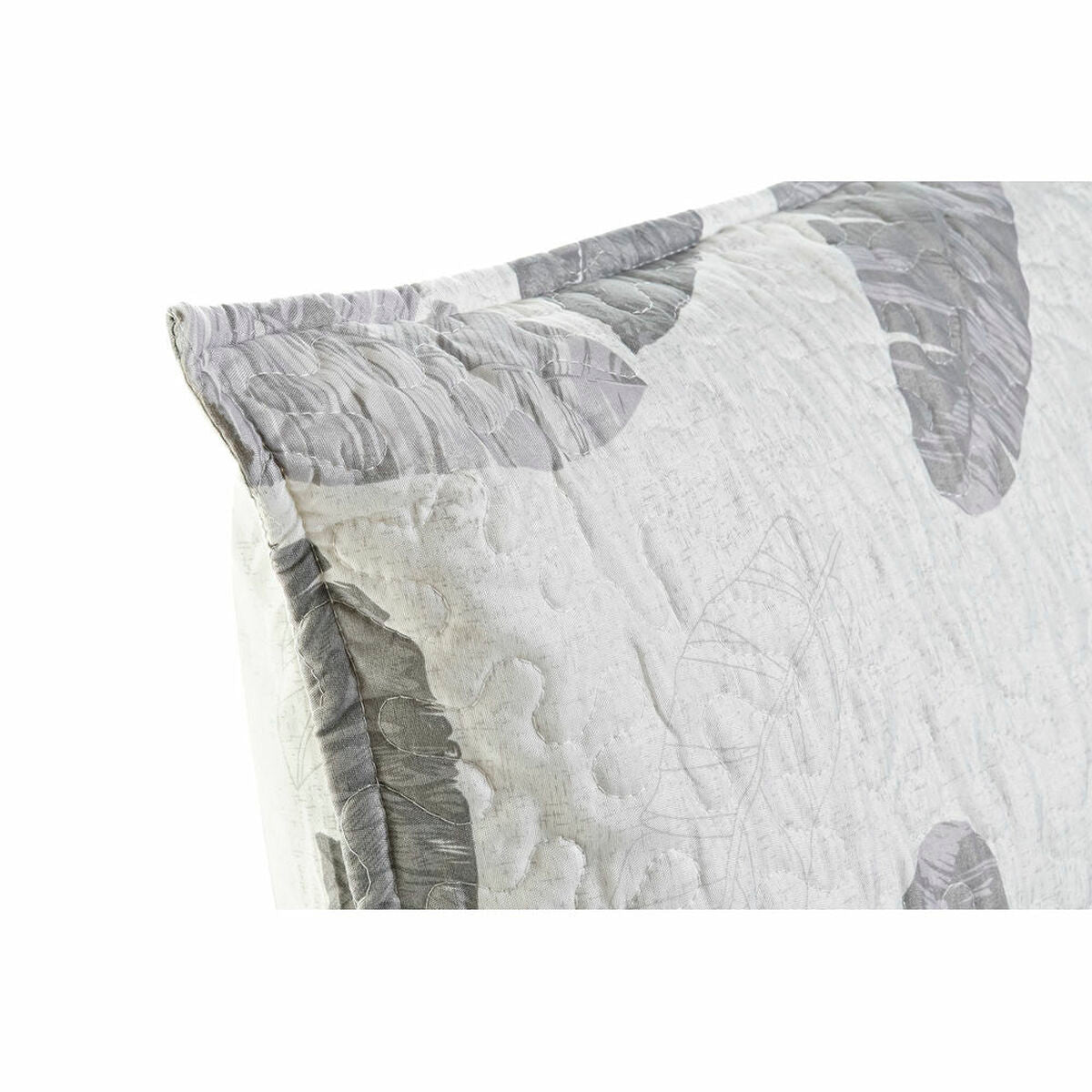 Cushion DKD Home Decor 8424001814572 Flower Grey Polyester Aluminium White Tropical (60 x 10 x 40 cm)