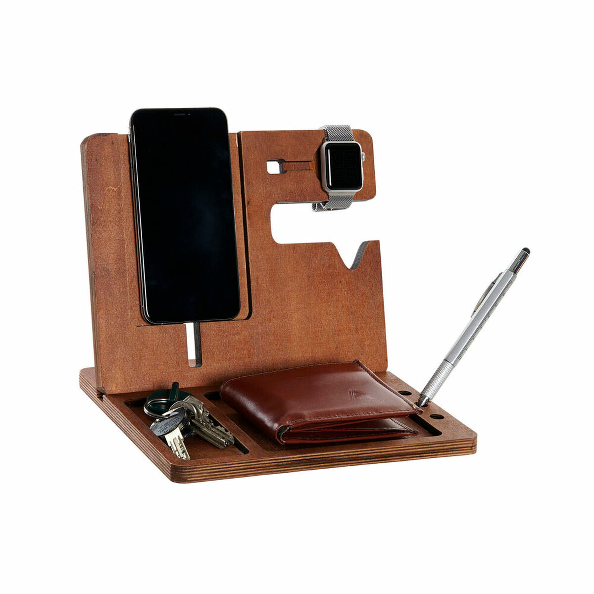 Organiser DKD Home Decor Desk Brown Wood (23 x 20 x 3 cm)