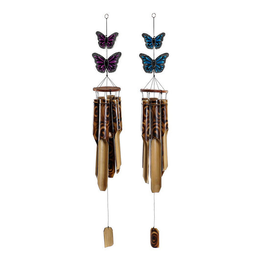 Wind chimes DKD Home Decor Shabby Chic Butterfly (15 x 15 x 110 cm)