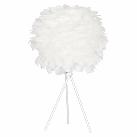 Desk lamp DKD Home Decor White Metal Feather (42 x 42 x 60 cm)