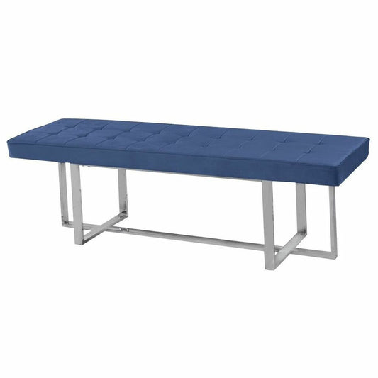 Bench DKD Home Decor Blue Polyester Steel (150 x 45 x 45 cm)