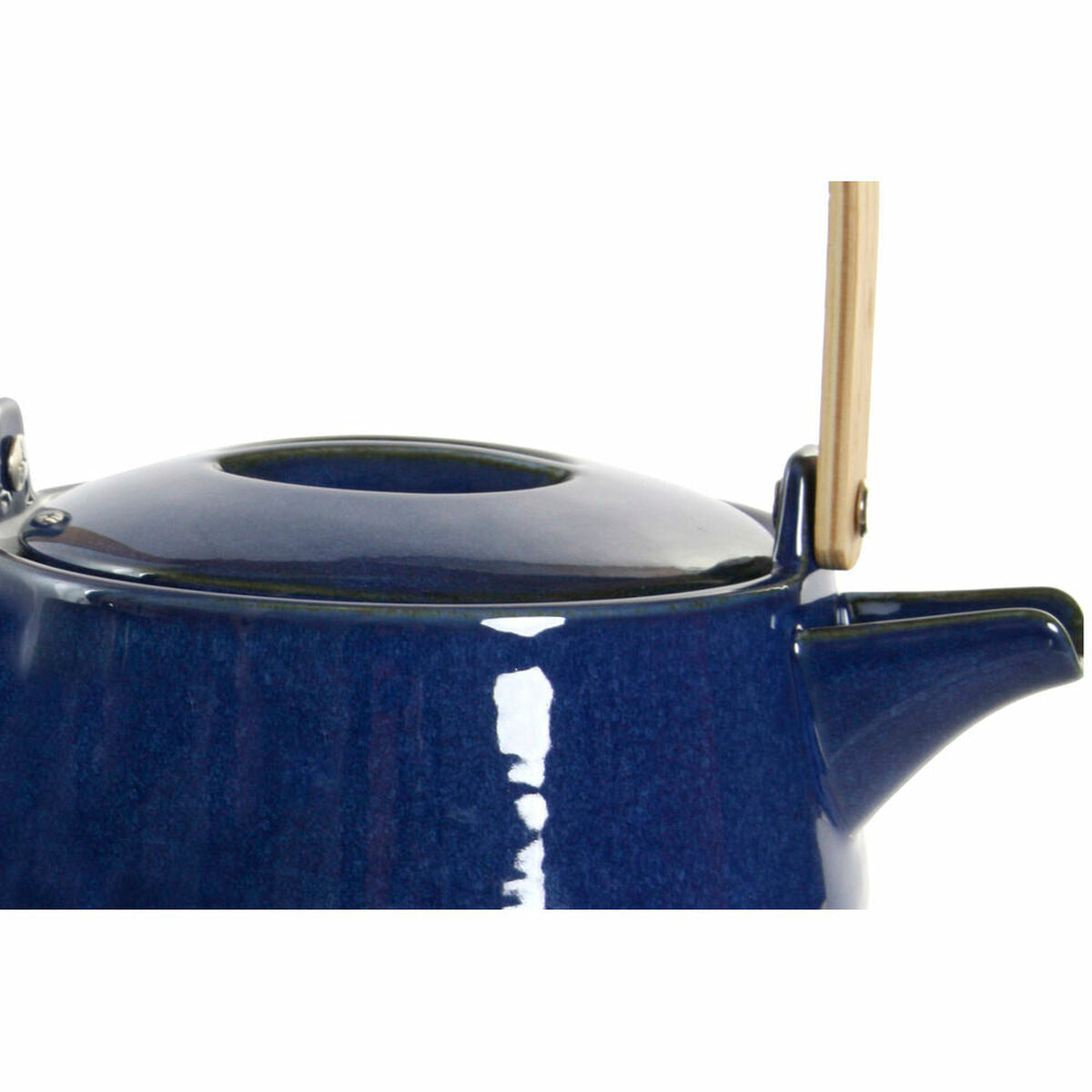 Teapot DKD Home Decor S3027093 Porcelain Blue Bamboo (21 x 17 x 10 cm) (1 L)