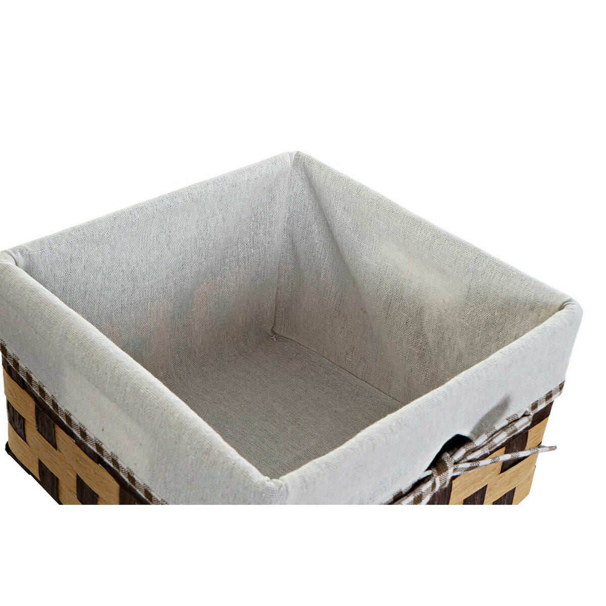 Basket set DKD Home Decor Baths Linen Fibre Traditional (3 pcs)