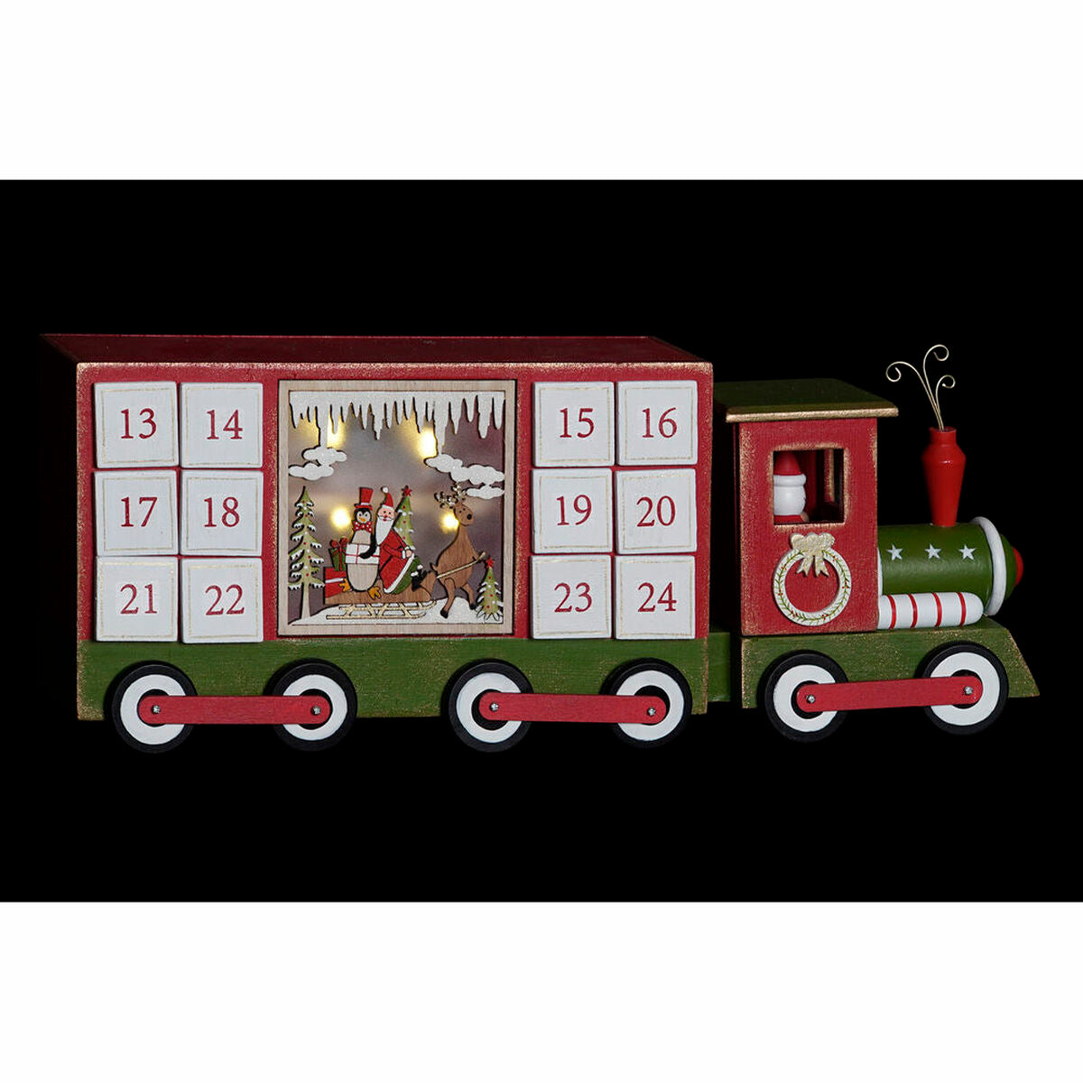 Advent Calendar DKD Home Decor Wood Train (43 x 9.5 x 17 cm)