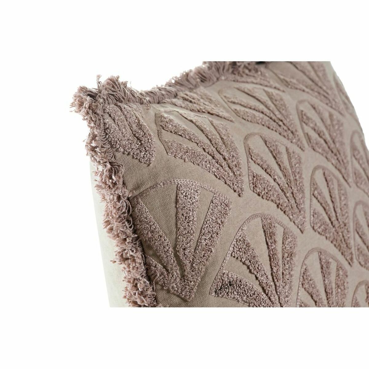 Cushion DKD Home Decor 8424001850426 Brown Polyester Cotton Aluminium Fan (50 x 15 x 50 cm)