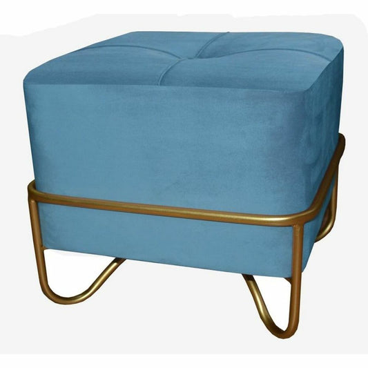 Bench DKD Home Decor Foam Blue Golden Metal Polyester Velvet MDF Wood (42 x 42 x 38 cm)