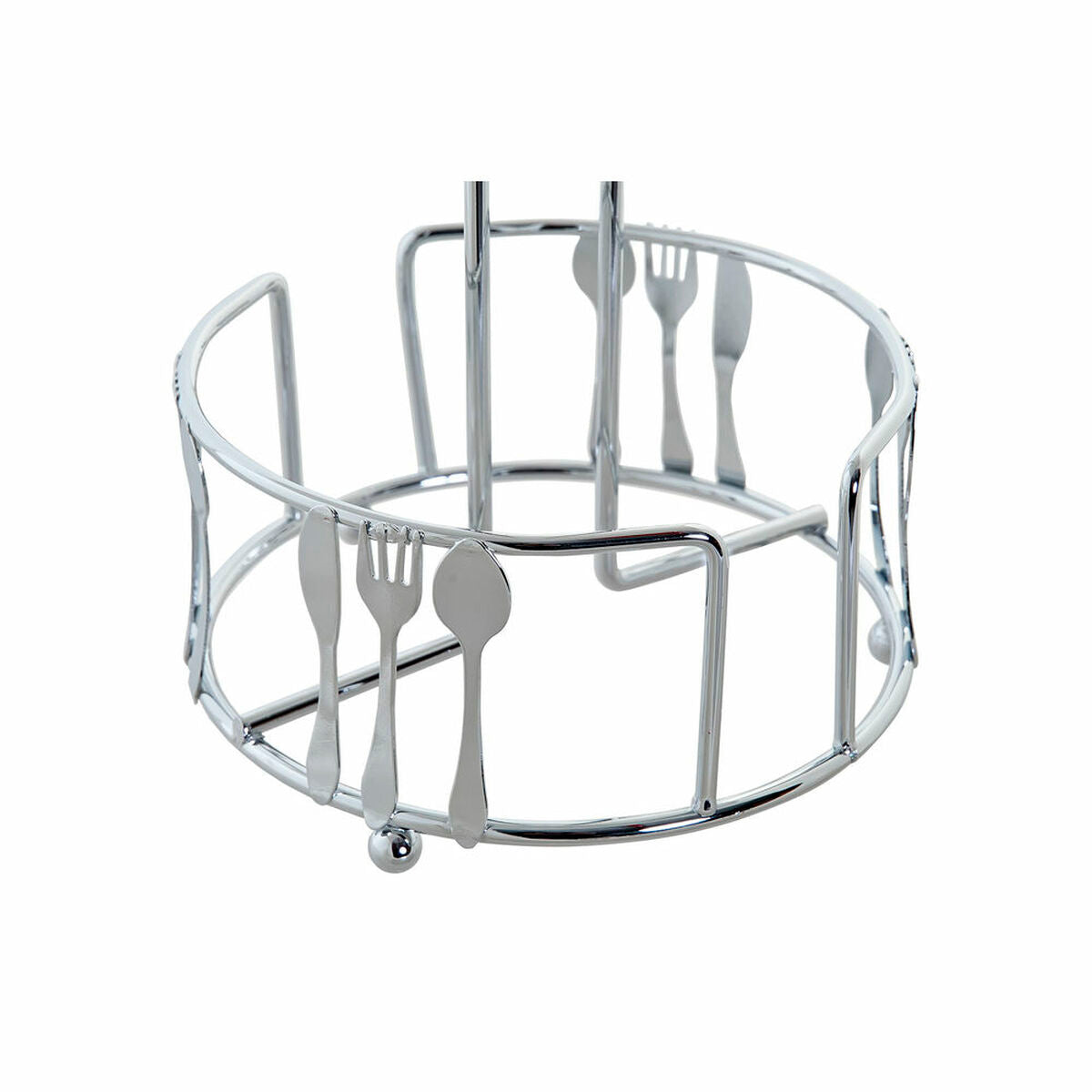 Kitchen Paper Holder DKD Home Decor Silver Metal (14 x 14 x 29 cm)