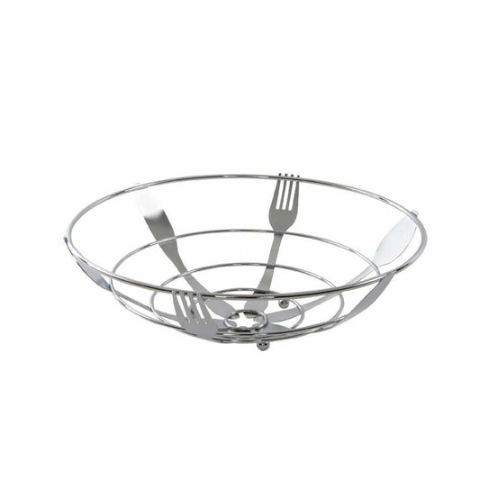 Fruit Bowl DKD Home Decor Silver Metal Pieces of Cutlery (26 x 8.5 x 8.5 cm)