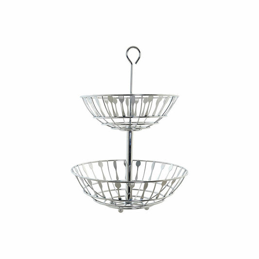 Fruit Bowl DKD Home Decor Silver Metal Pieces of Cutlery (28 x 28 x 40 cm)