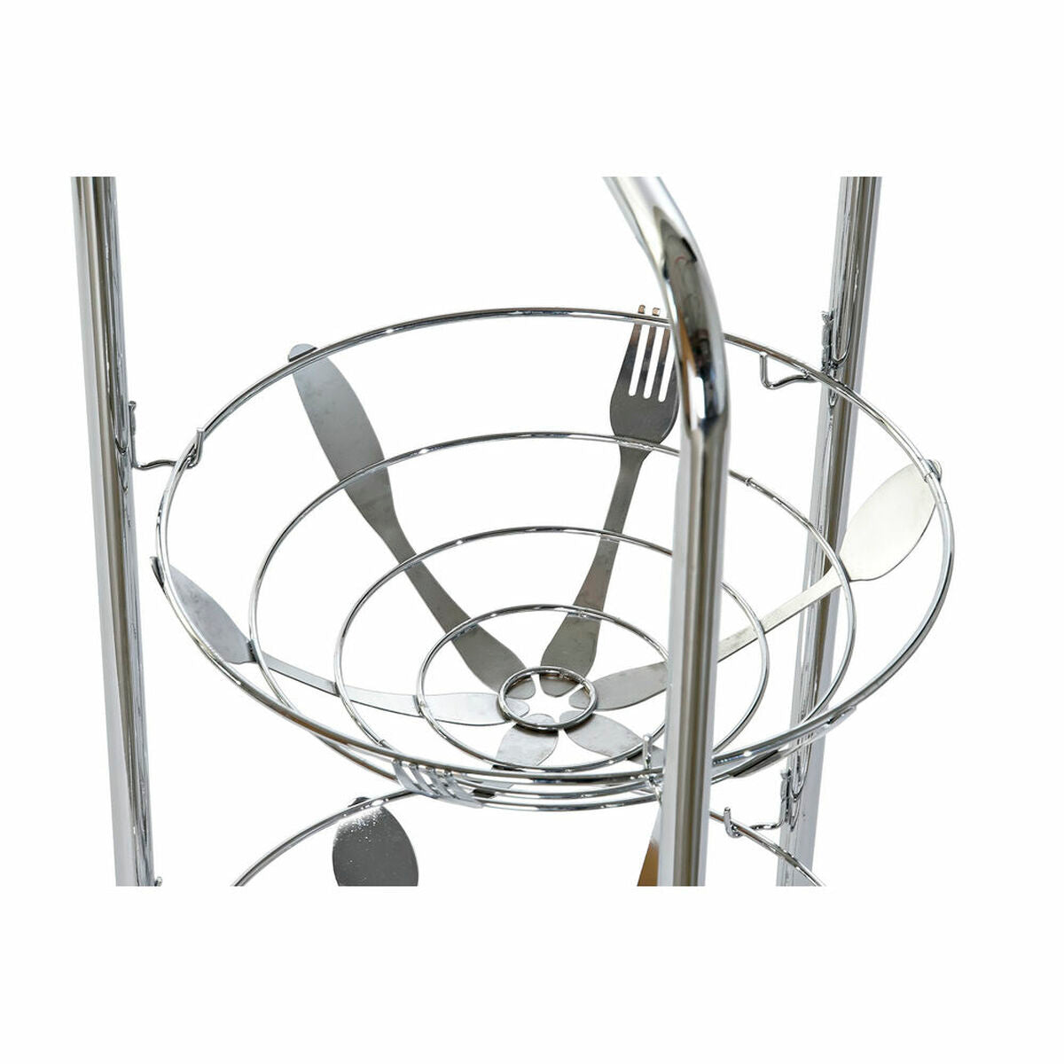 Fruit Bowl DKD Home Decor Silver Metal (28 x 28 x 74 cm)